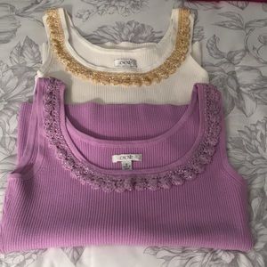 Cache sleeveless knit tanks